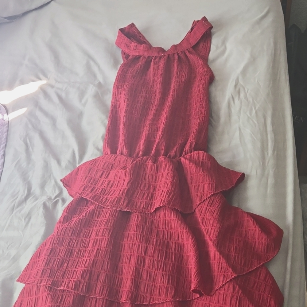 Super Cute Maroon Halter Dress